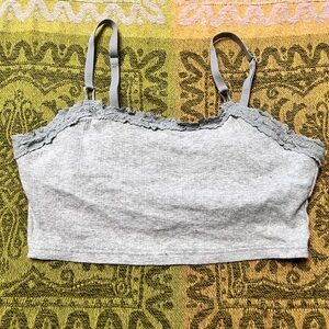 Aerie Gray Lace Trim Bralette